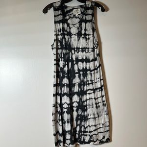 Current Elliot tie-dyed tank dress-size3-medium cotton Black/white almost new